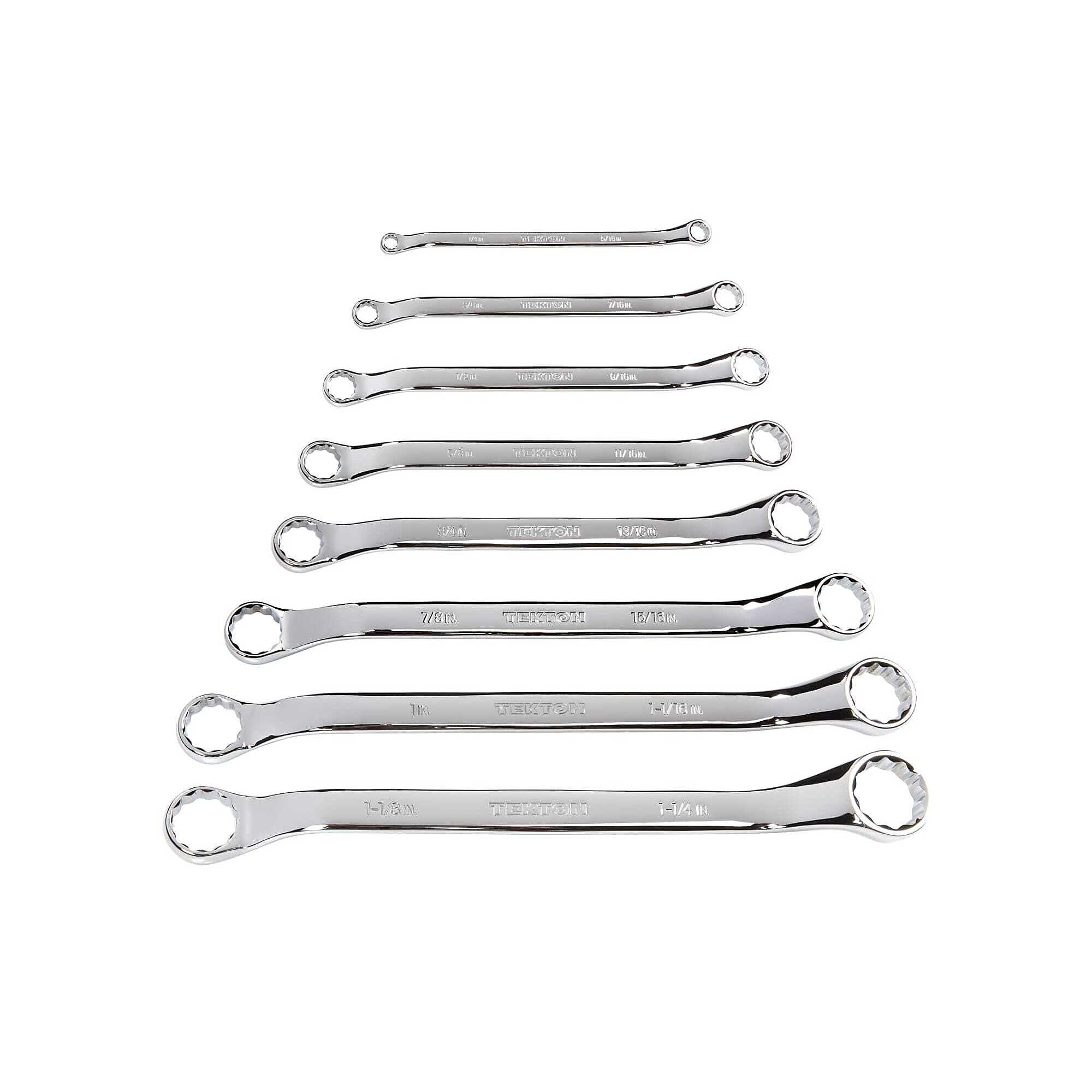 TEKTON 45-Degree Offset Box End Wrench Set, 8-Piece (1/4 - 1-1/4 in.) | WBE23008